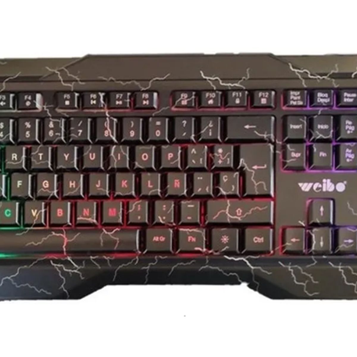 GENERICO - Teclado gamer usb multicolor negro