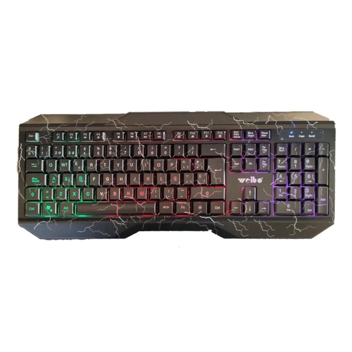 GENERICO - Teclado gamer usb multicolor negro
