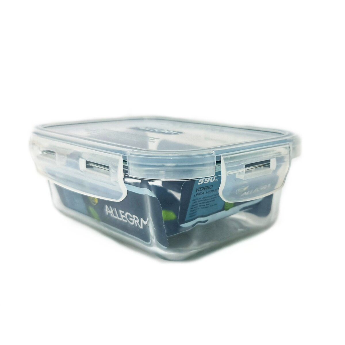 ALLEGRA - Contenedor Hermetico Vidrio Rectangular 590Ml