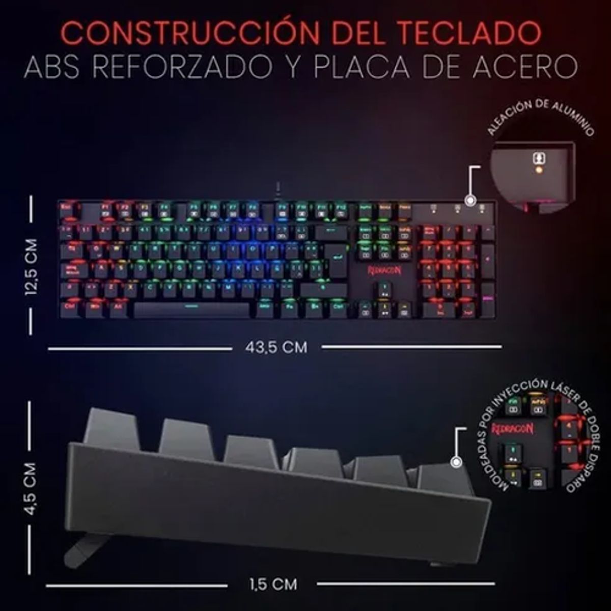 GENERICO - Teclado gamer redragon mitra k551 qwerty outemu red
