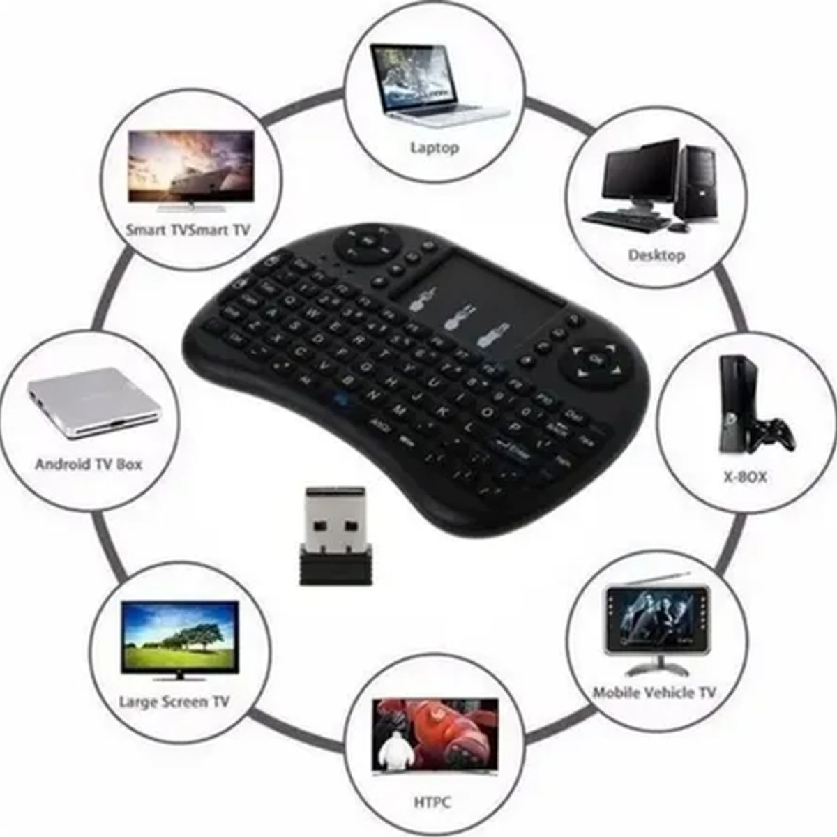 GENERICO - Mini teclado inalámbrico touchpad smart tv pc xbox