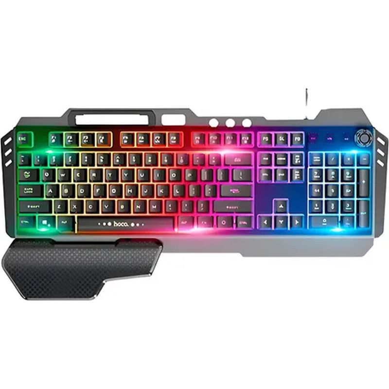 GENERICO - Teclado gamer datacom retroiluminado muñecas negro