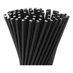 SMART BAGS - Bombilla Papel Negro, 8mm X 25,4 Cms. Caja 500 Unidades