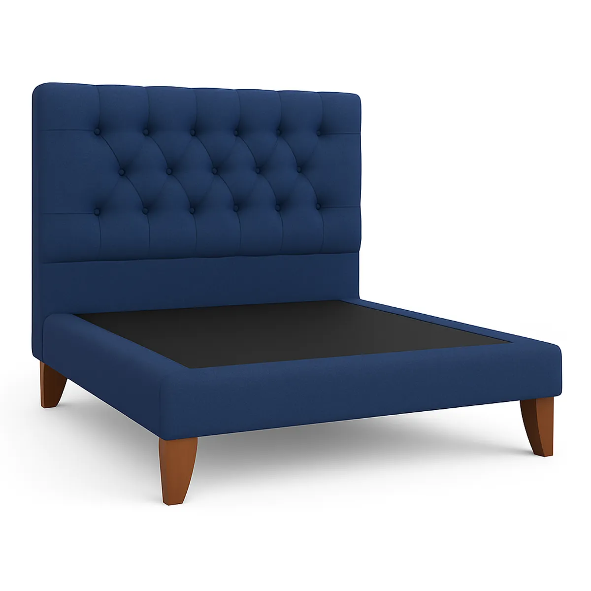 GENERICO - Cama Plaza y Media Azul Capitone + Colchon Mery Desing