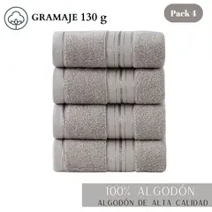 GARSIL - Pack 4 Toallas De Mano Algodon Hotel Spa 74x34 Cm CAFE