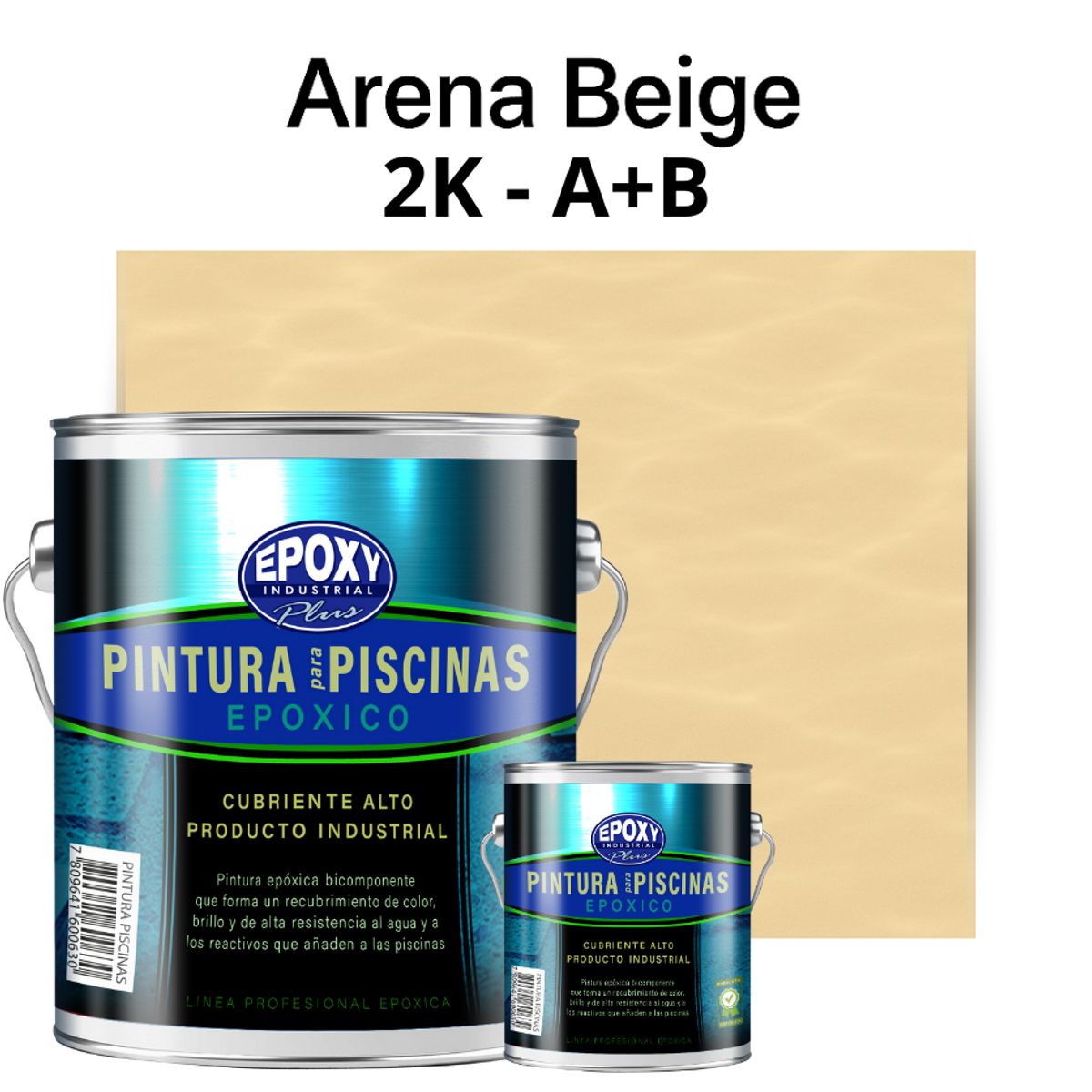 EPOXY - Pintura Epóxica 2K para Piscinas Base solvente-2K A+B- GALON-BEIGE