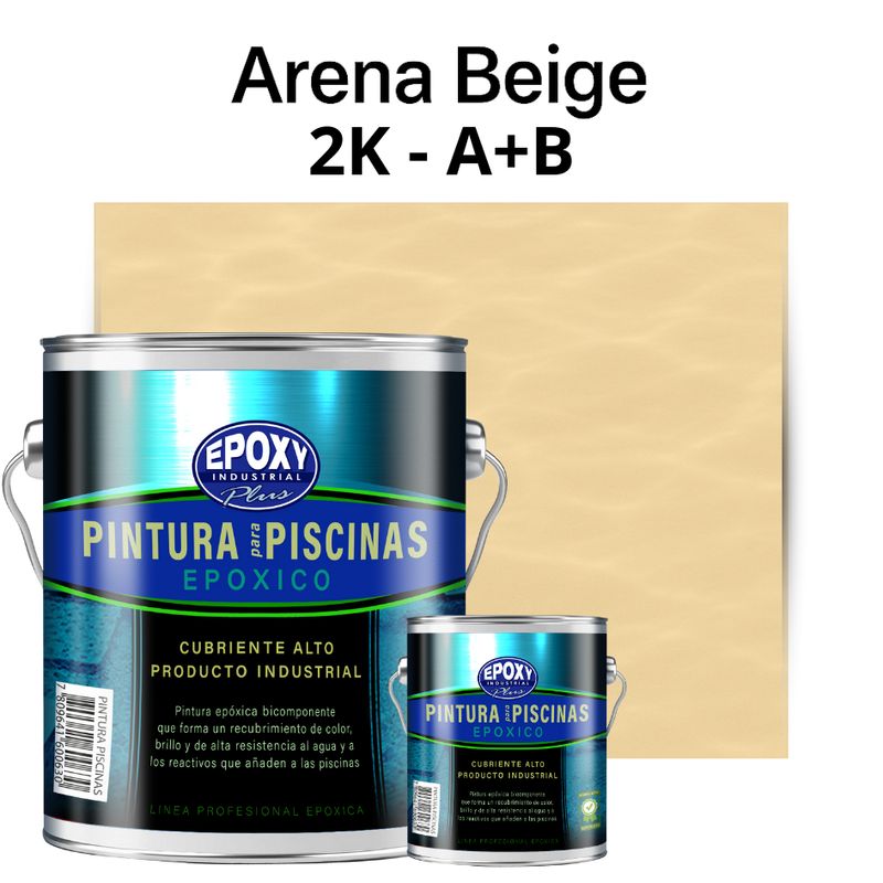 EPOXY - Pintura Epóxica 2K para Piscinas Base solvente-2K A+B- GALON-BEIGE