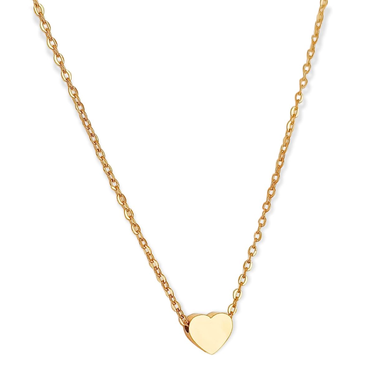 ELBAULDEJUMA - Cadena Corazón Golden Minimalista Chapada En Oro 18k