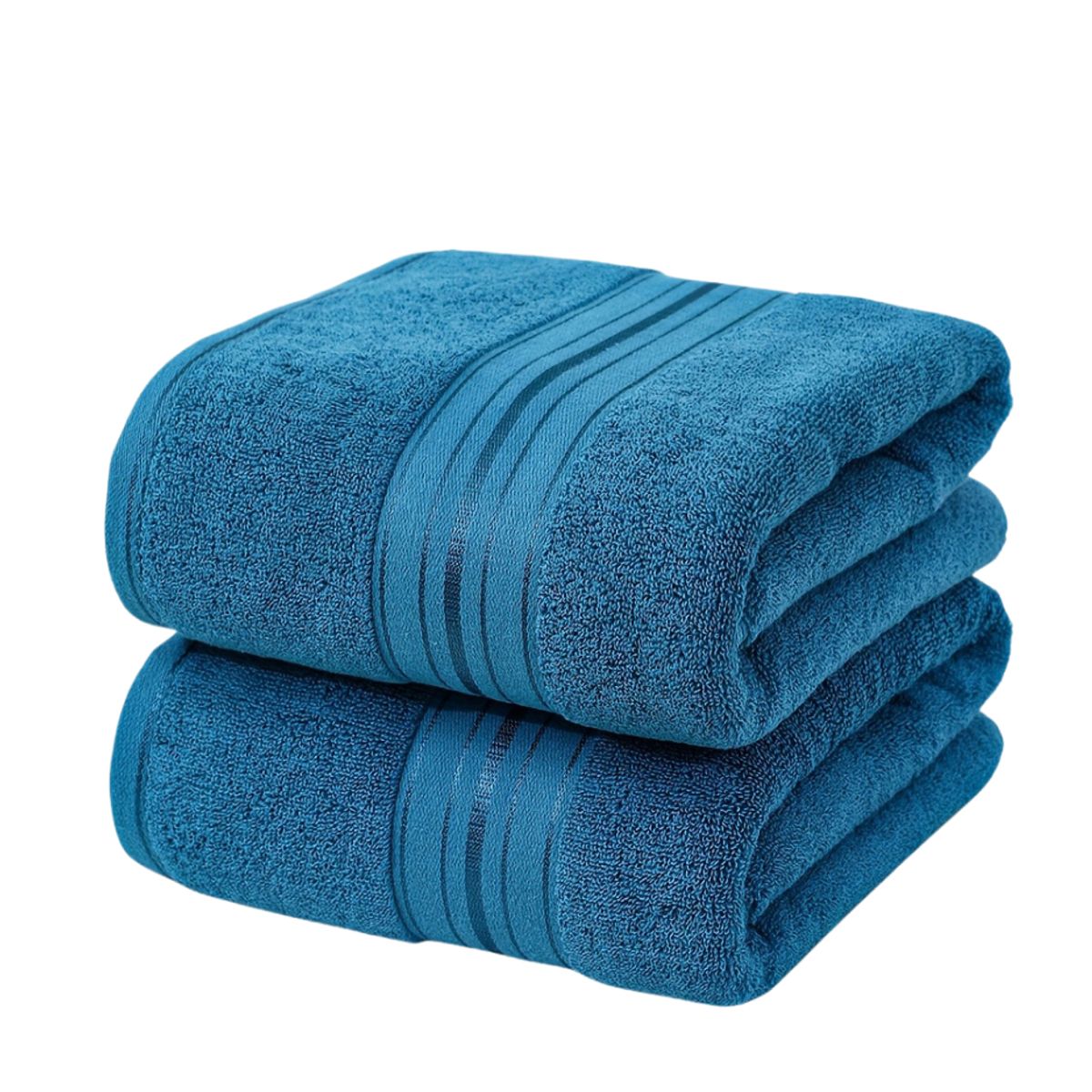 GARSIL - Pack 4 Toallas De Mano Azul Petroleo Algodon Hotel Spa 74x34 Cm