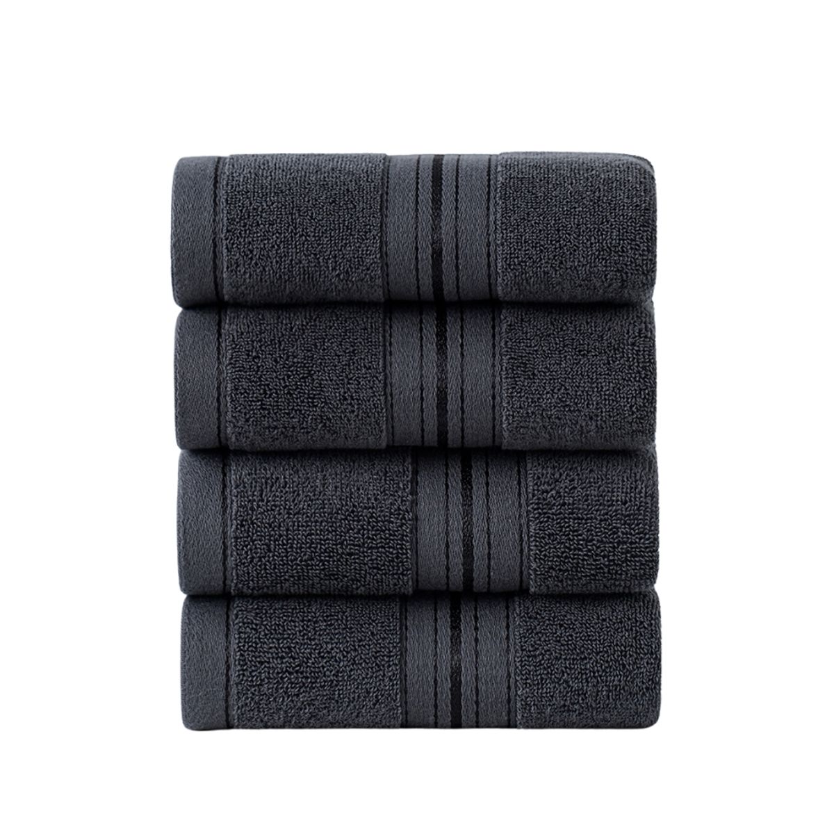 GARSIL - Pack 4 Toallas De Mano Algodon Hotel Spa 74x34 Cm Gris Oscuro