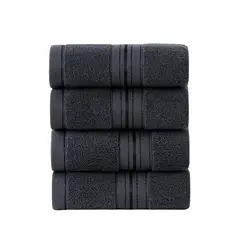 GARSIL - Pack 4 Toallas De Mano Algodon Hotel Spa 74x34 Cm Gris Oscuro