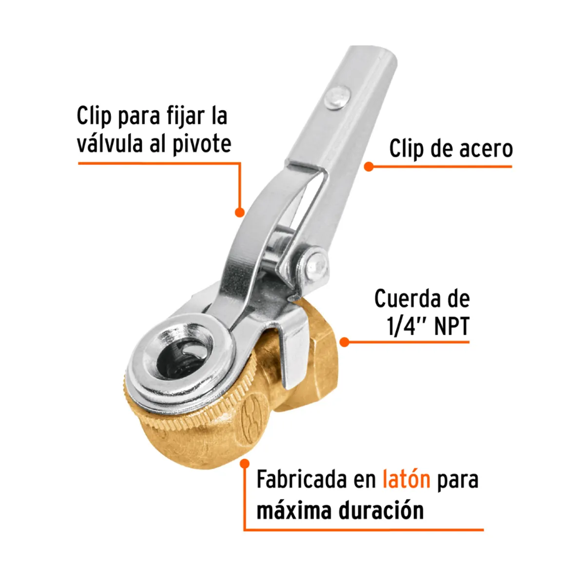 TRUPER - CACHIMBA PARA COMPRESOR CON HILO-CON CLIP un cuarto pulg TRUPER