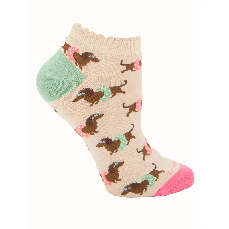 AZALEIA - Calcetín Algodón Mujer Ped Swimdog Beige AZALEIA