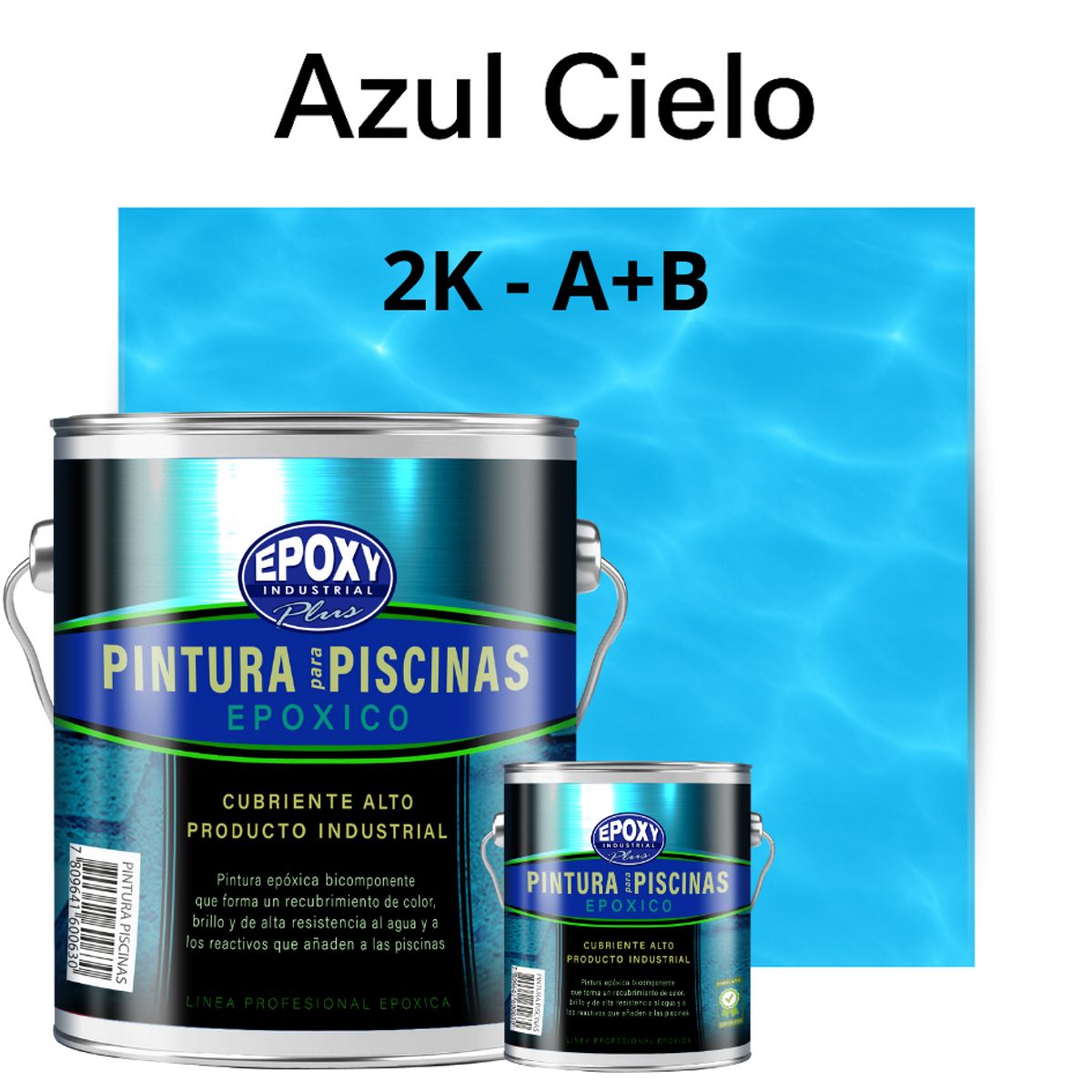 EPOXY - Pintura Epóxica 2K para Piscinas Base solvente-2K A+B- GALON-AZUL CI