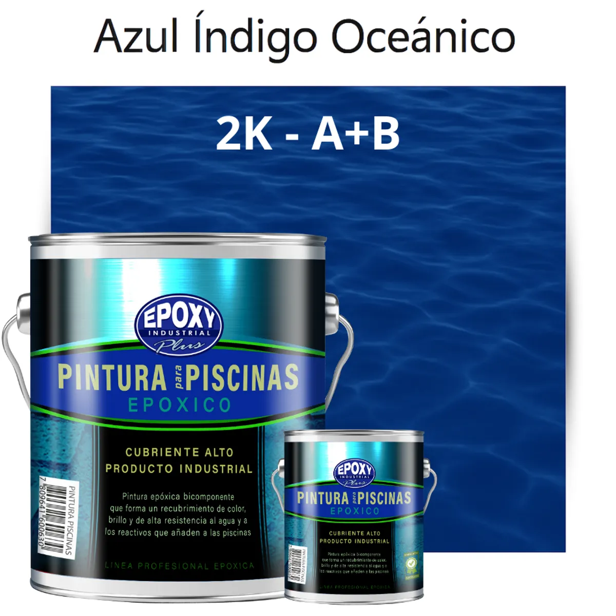 EPOXY - Pintura Epóxica 2K para Piscinas-2K A+B- GALON-AZUL INDICO