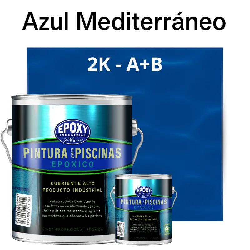 EPOXY - Pintura Epóxica 2K para Piscinas-2K A+B- GALON-AZUL MED