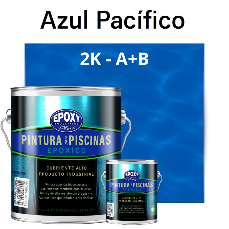 EPOXY - Pintura Epóxica 2K para Piscinas-2K A+B- GALON-AZUL PACIFICO