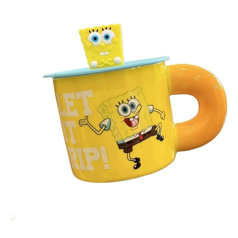 GENERICO - Taza Tazon Mug Bob Esponja  + Tapa