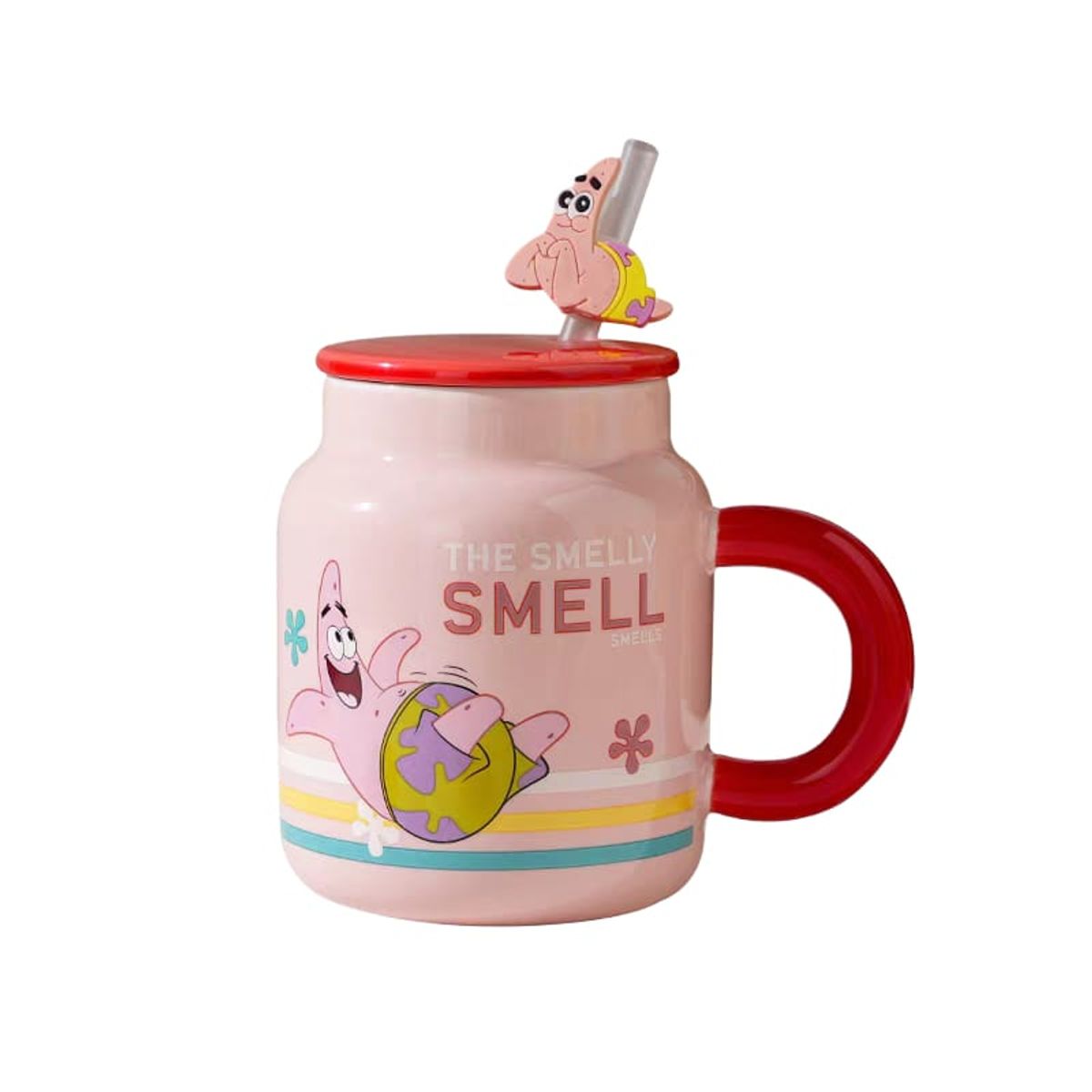 GENERICO - Taza Tazon Mug Patricio Estrella Bob Esponja  + Tapa + Bombilla