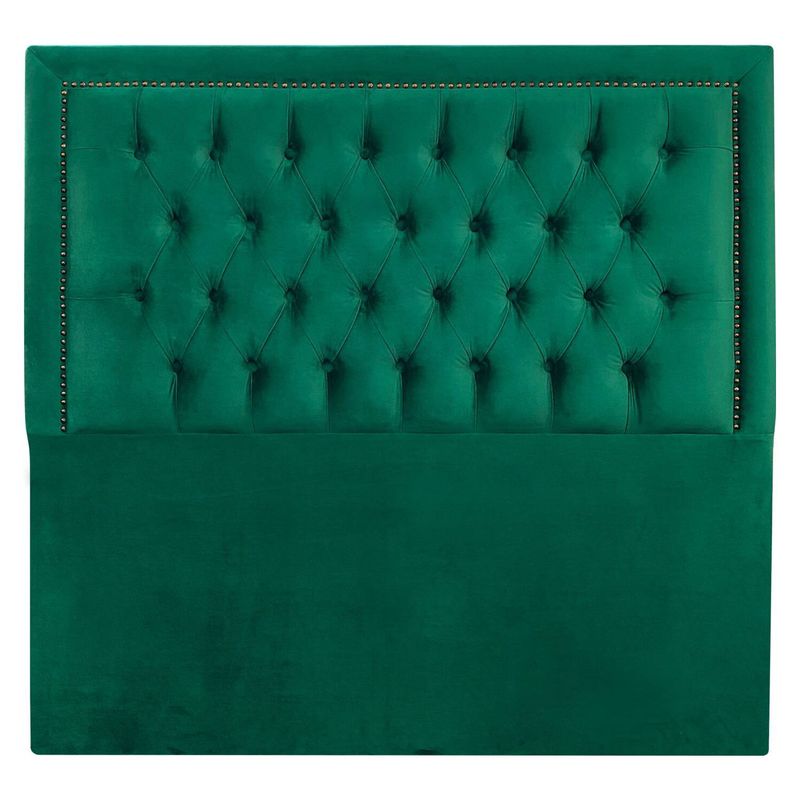 VINTAGE MOBEL - Respaldo Capitone Rahmen Super King Felpa Verde