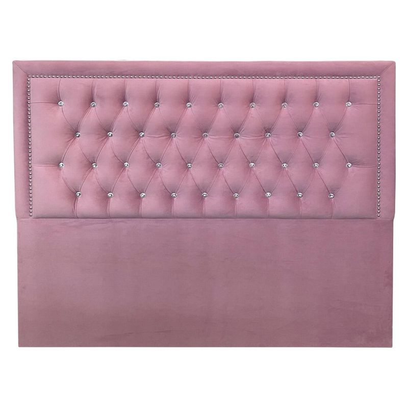 VINTAGE MOBEL - Respaldo Capitone Rahmen Queen Felpa Palo Rosa Diamante