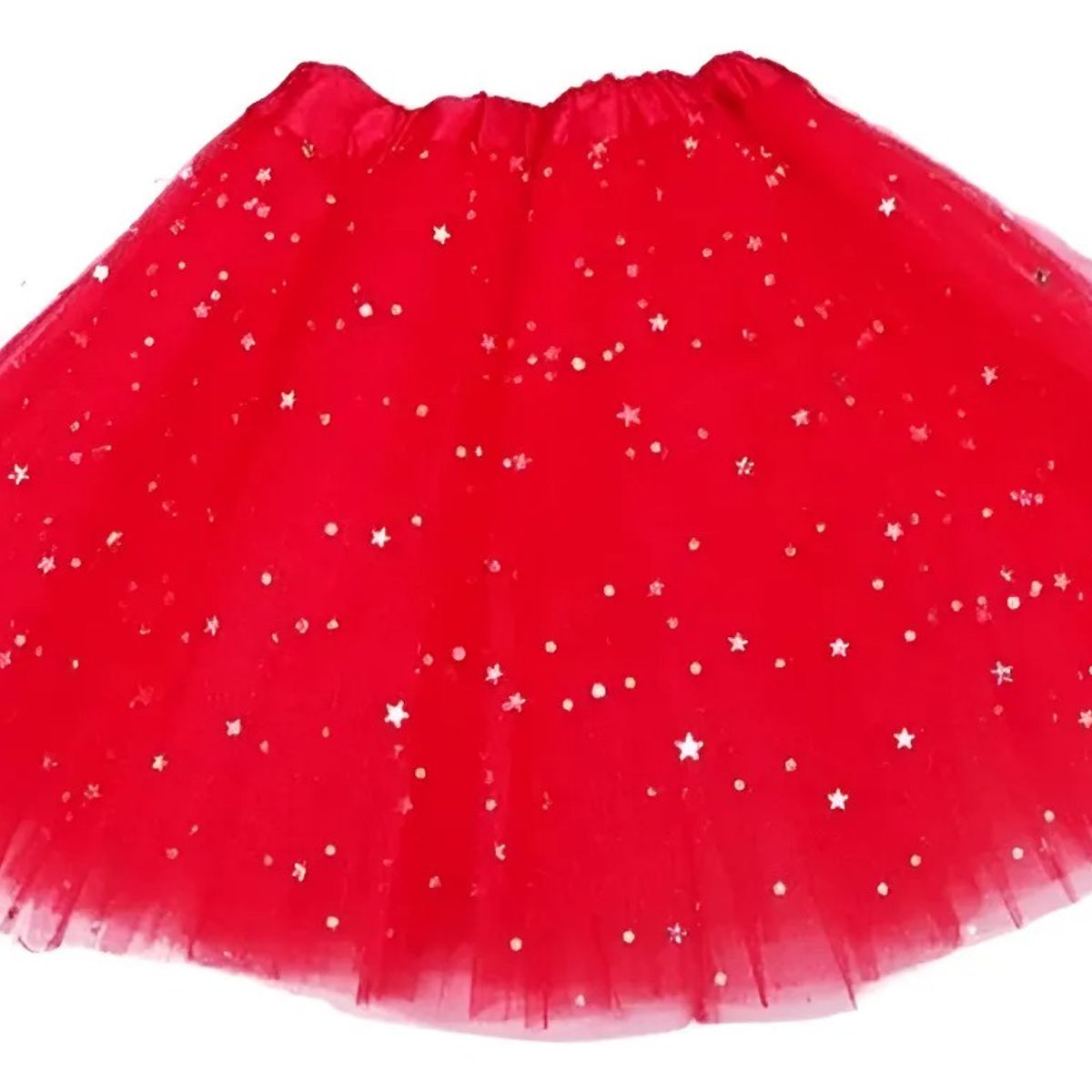 GENERICO - TUTU CON BRILLO ROJO DE NIÑAS 30CM DE LARGO