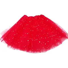 GENERICO - TUTU CON BRILLO ROJO DE NIÑAS 30CM DE LARGO