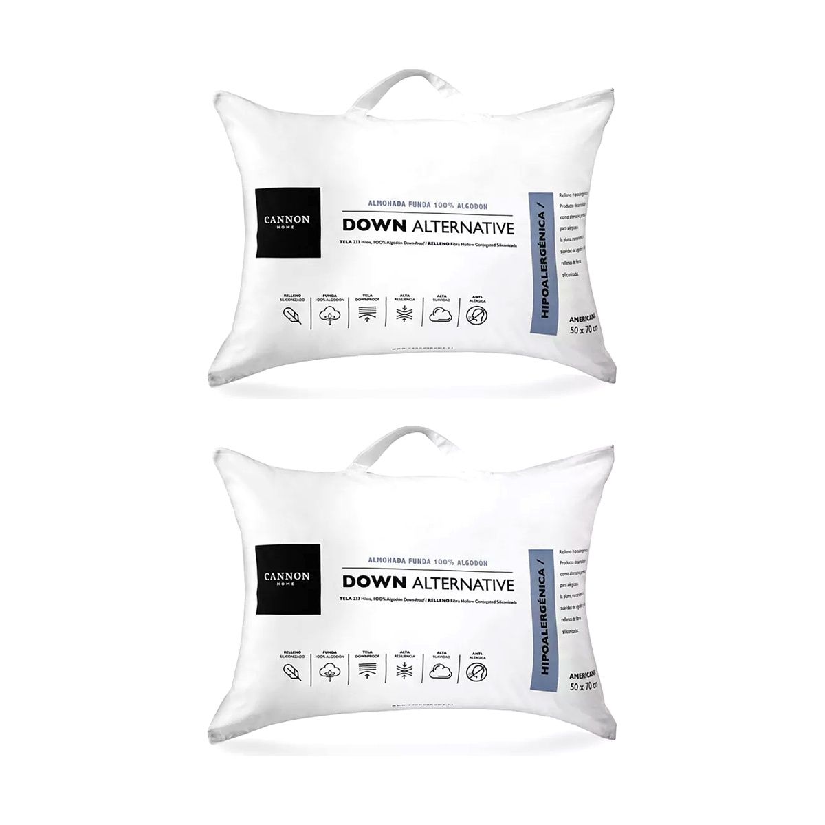 CANNON HOME - Pack 2 Almohadas Cannon Down Alternative 50x70 233 Hilos