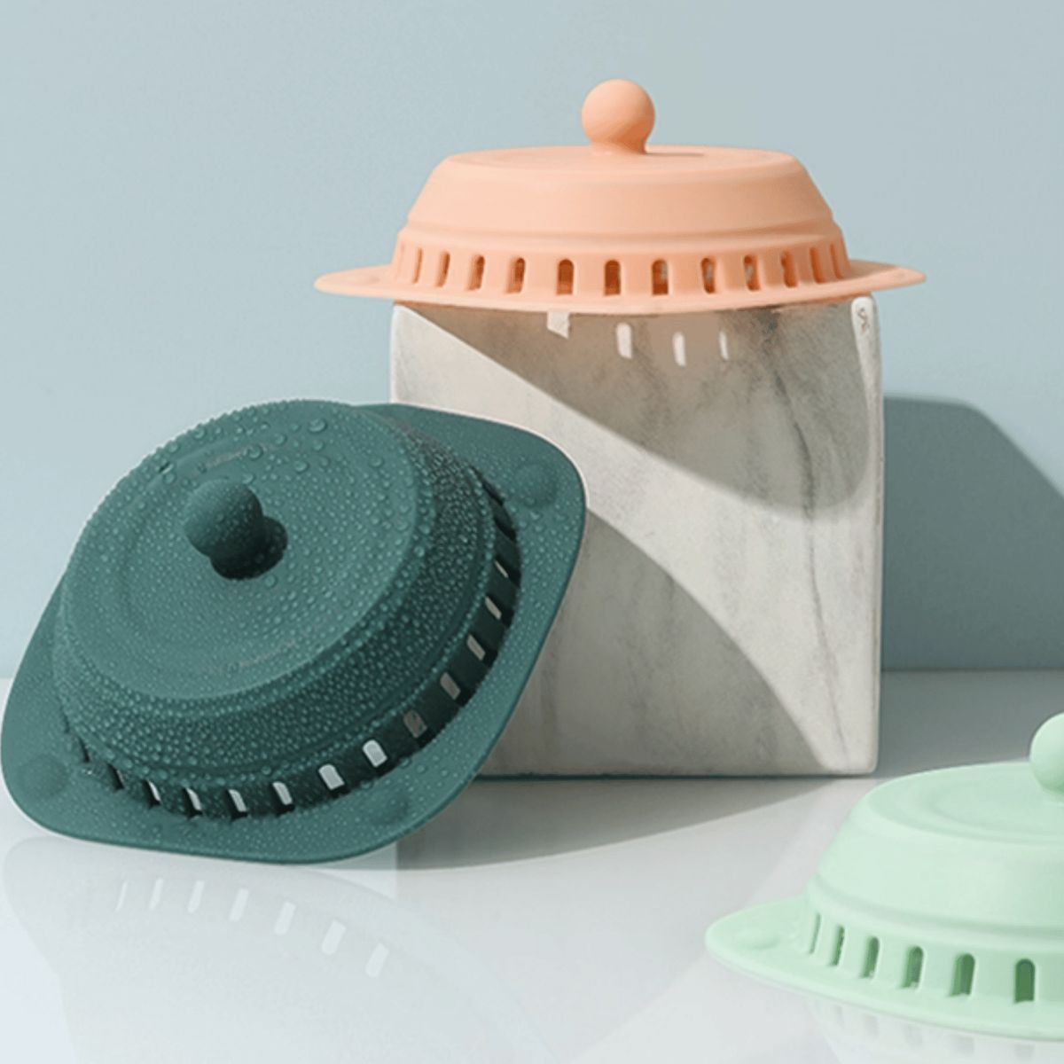 HOMESTAR - Tapa filtro de drenaje silicona teal 15 cm