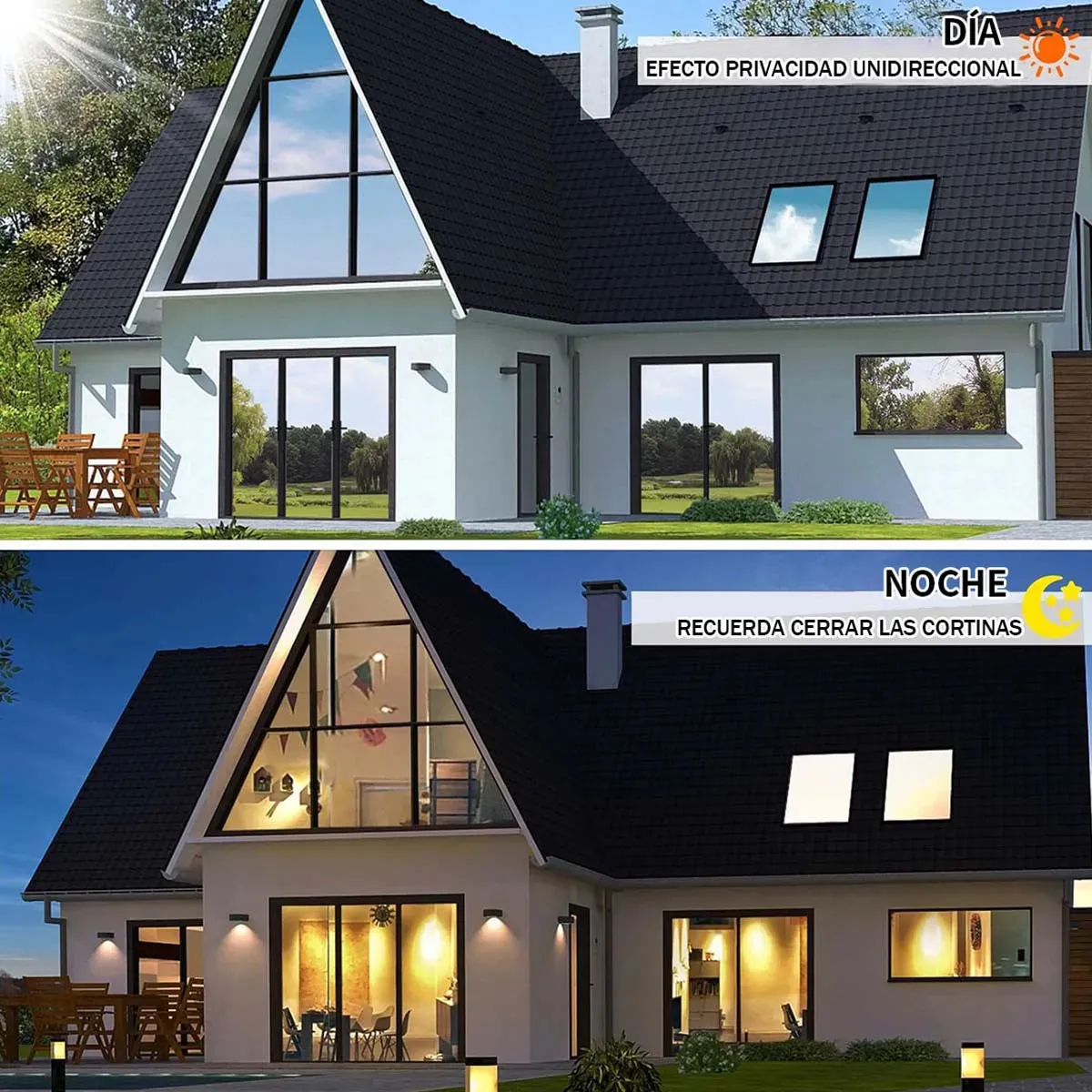 KUANGYE - Lamina Espejada Film Privacidad Vidrio Ventana 50 Cm x 10 M Gris