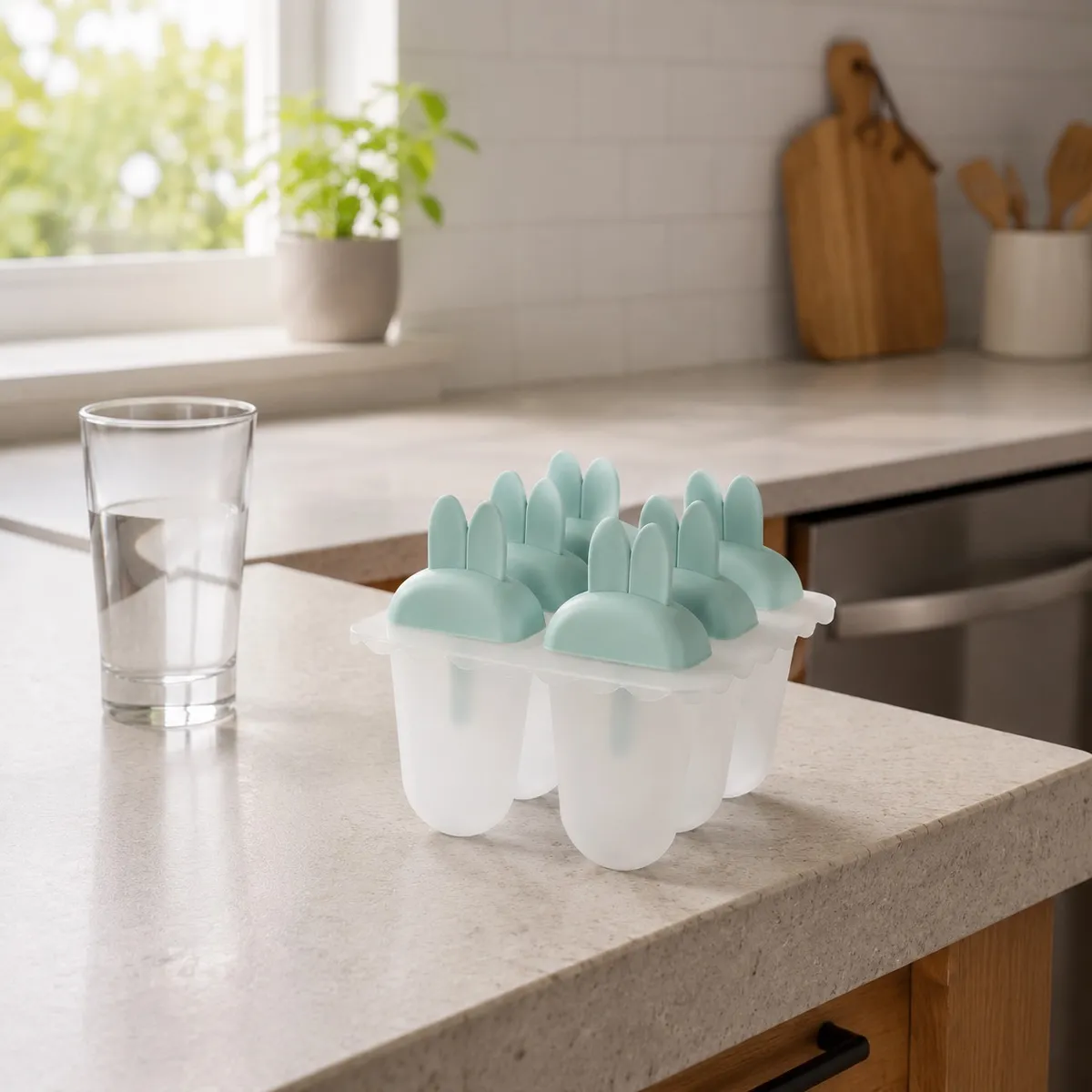 HOMESTAR - Molde de silicona para paletas conejo menta 6 cavidades