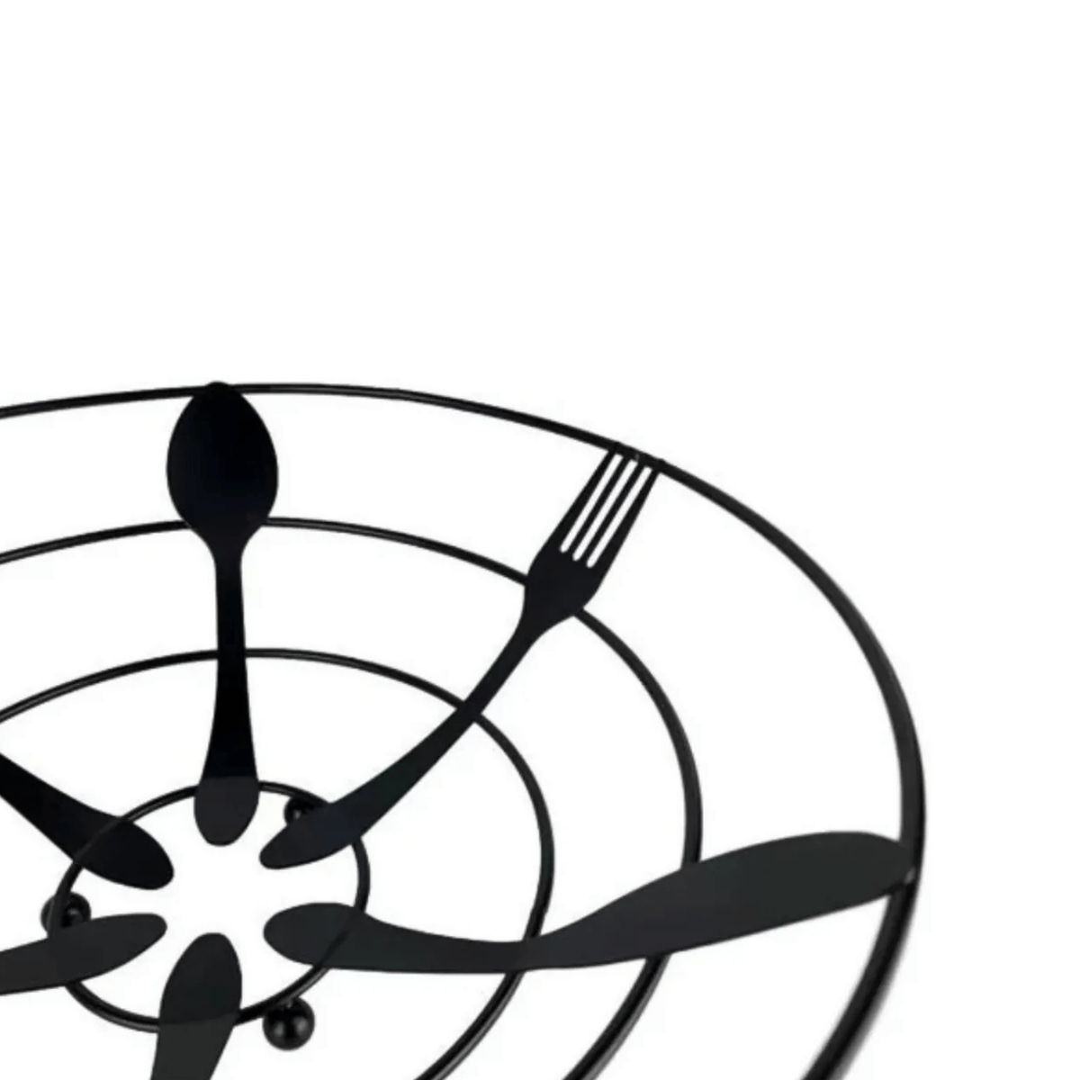 HOMESTAR - Cesto Frutero Metálico Diseño Cubiertos - 28 cm de Diámetro