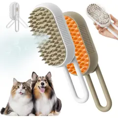 KUANGYE - Pack X2 Cepillos Vapor Autolimpiante 3 En 1 Perros Y Gato