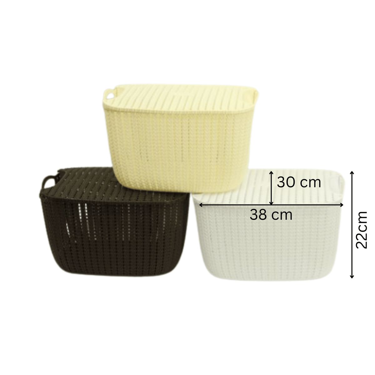 HOMESTAR - Cesto Organizador Rectangular con Tapa - 38x22 cm Blanco