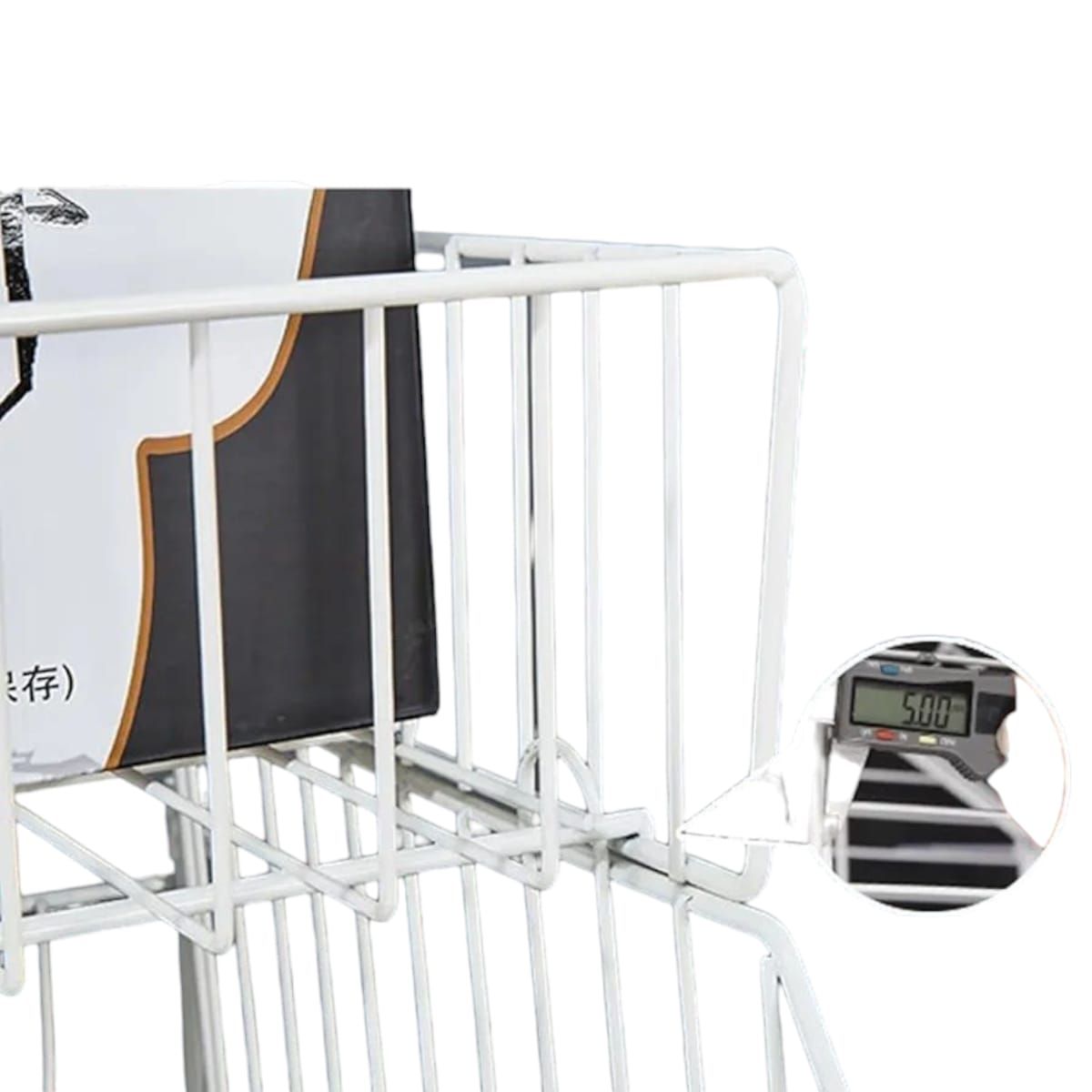 GENERICO - Exhibidor Metálico de 4 Canastas con Ruedas Blanco Gms.