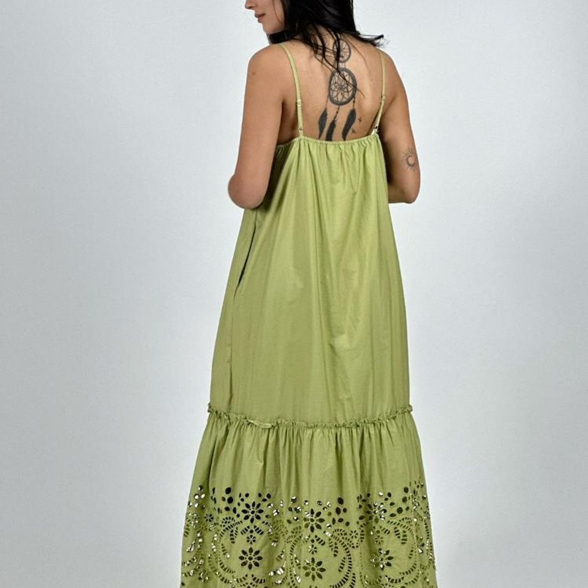 ENIGMATICA BOUTIQUE - Vestido Gabardina de Tirantes Broderi