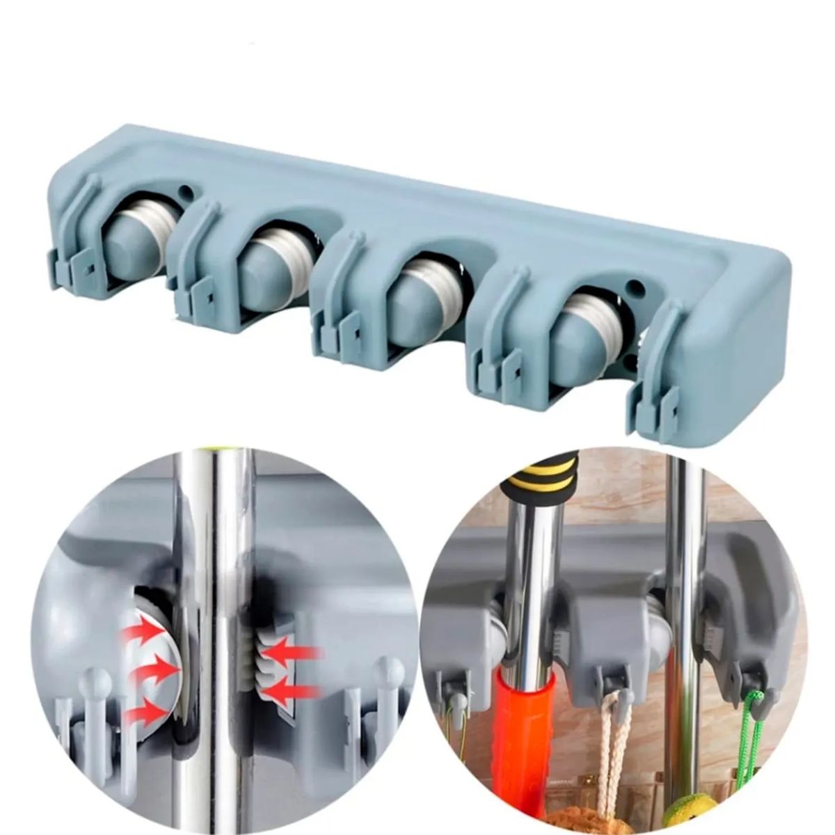 MOVI - ORGANIZADOR DE ESCOBAS Y UTENSILIOS DE LIMPIEZA DE PARED