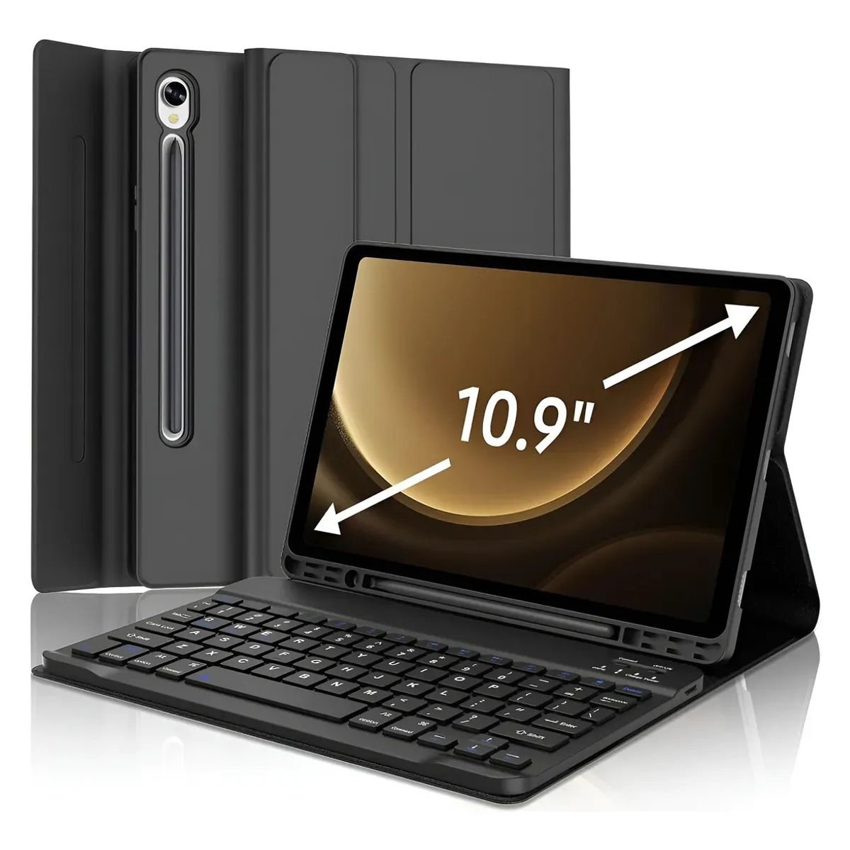 KUANGYE - Funda Con Teclado Para Samsung Galaxy Tab S9 Fe 10.9 / S9 11
