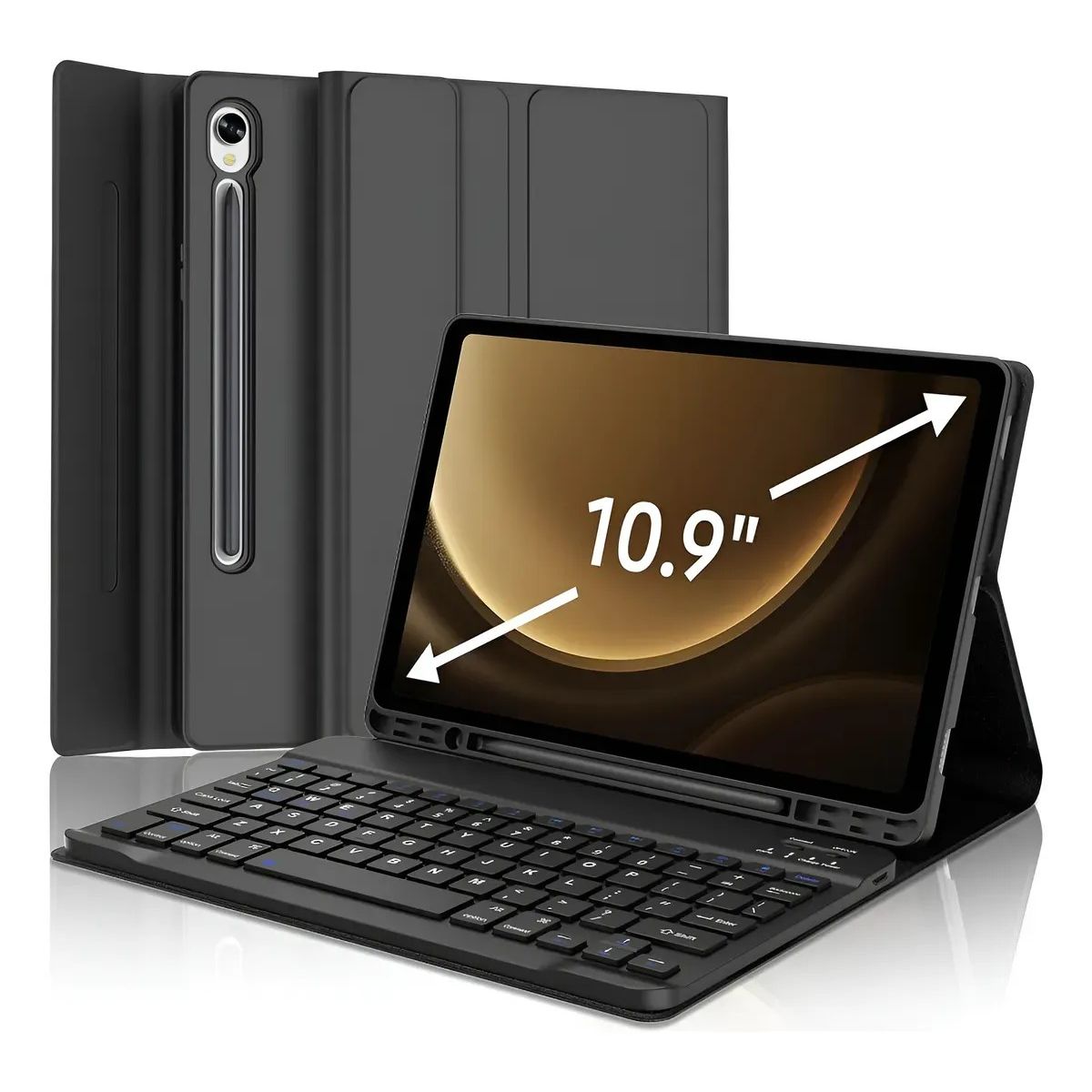 KUANGYE - Funda Con Teclado Para Samsung Galaxy Tab S9 Fe 10.9 / S9 11