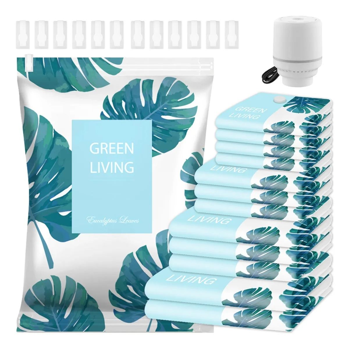 TNAKIEX - Bolsas Comprimibles Vacio Ropa 12 Pcs Con Bomba Electrica