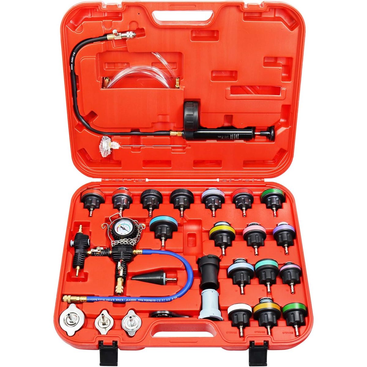 KUANGYE - Kit Multifunción Radiador Fugas Purgas Refrigerante 28 Pzs