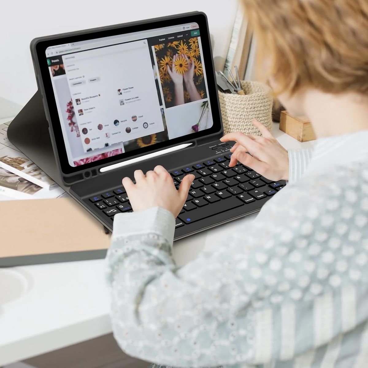 KUANGYE - Funda+bluetooth Teclado Ñ Compatible con Galaxy Tab S6 Lite 104inch