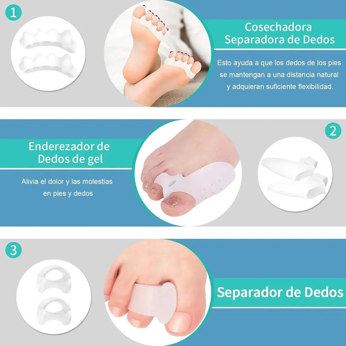 KUANGYE - Kit De Correctores De Juanete Y Protectores 11 Pzas