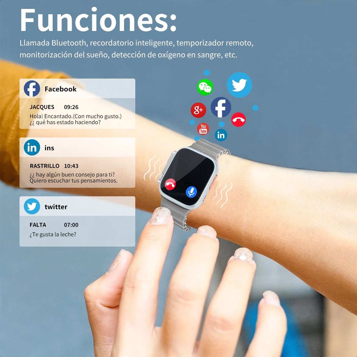 SUPERCENTER - Reloj Inteligente Supercenter C800 Ultra 1.83 Smartwatch Gris