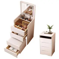 COZYNOOK - Tocadores Multifuncional con Espejo Luz y Taburete Dormitorio