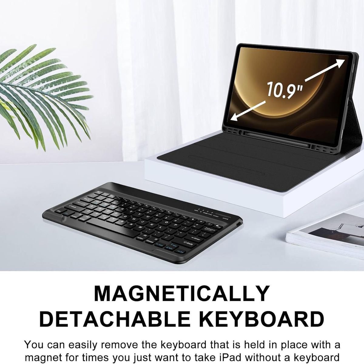 KUANGYE - Funda Con Teclado Compatible con Samsung Galaxy Tab S9 Fe 10.9 / S9 11