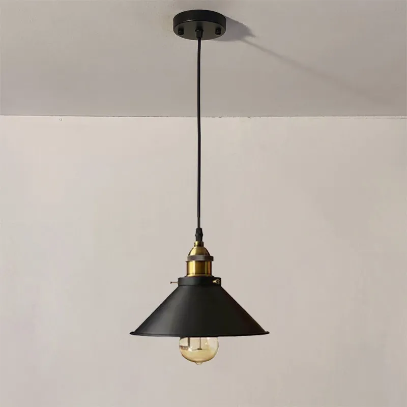 TATEE - Lámpara de techo Cabezal único negro Estilo industrial 26×16cm