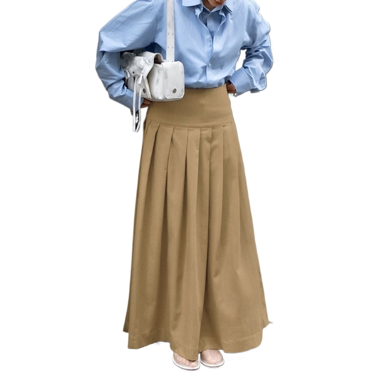 TIOZONEY - Falda larga con estampado para mujer - Amarillo