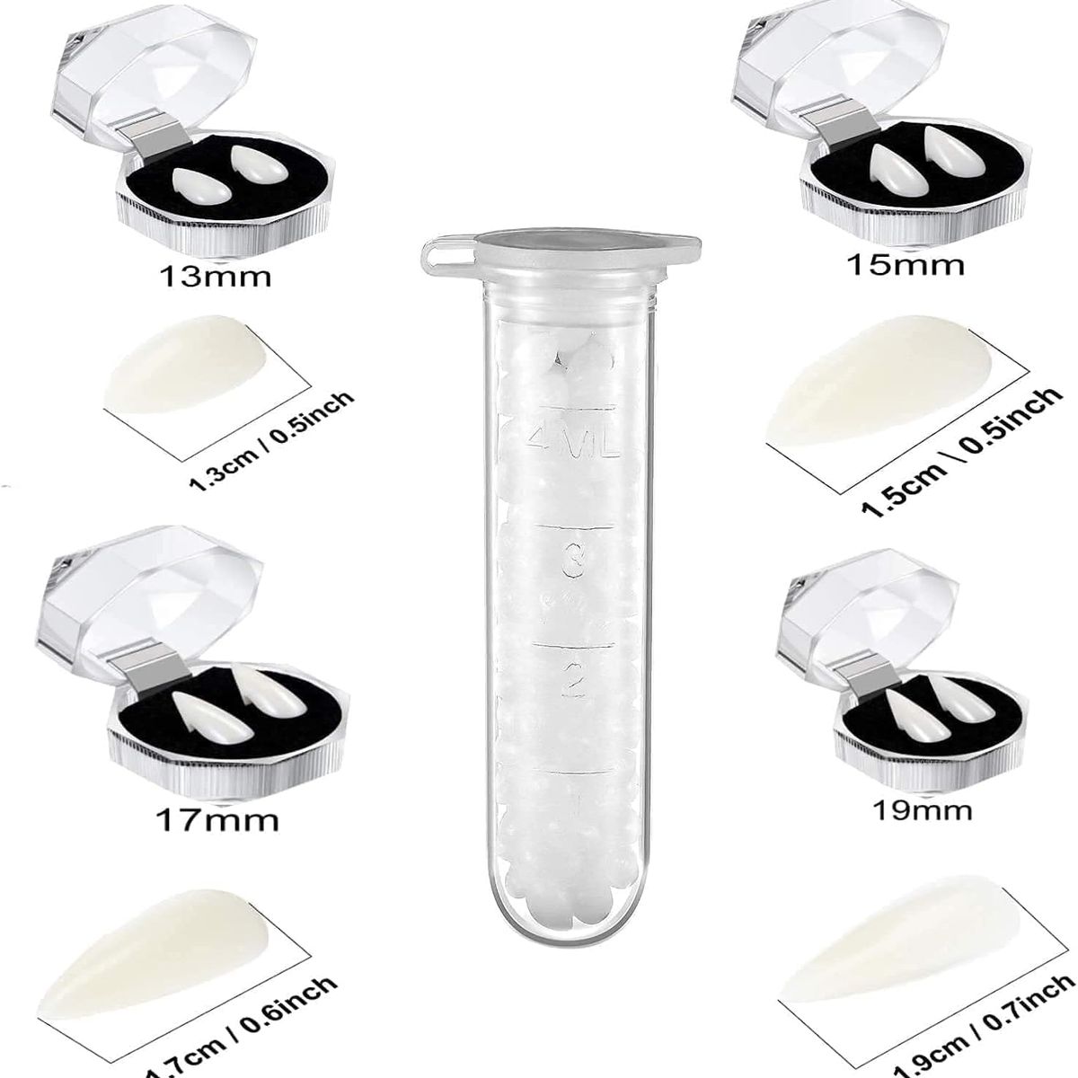 KUANGYE - 4 Pairs Vampire Teeth Fangs Dentures Cosplay Props Halloween