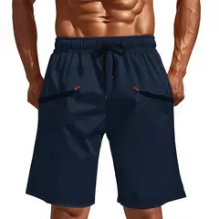 TIOZONEY - Pantalones cortos casuales ligeros - Azul
